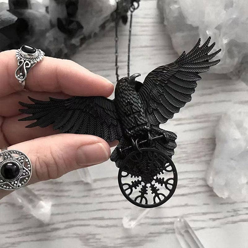 SALINA TRADING INC - Wholesale Pendant/Charm Necklace - Viking Raven Pendant Necklace Vintage Style Hip Hop Jewelry5