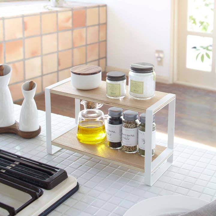 Yamazaki Home - Wholesale Desk Riser - Tosca Two-Tier Riser - Steel + Wood4