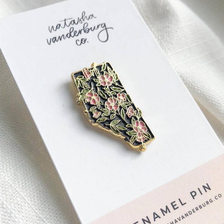 Natasha Vanderburg Co. - Wholesale Lapel Pin/Button - Alberta Provincial Flower Enamel Pin