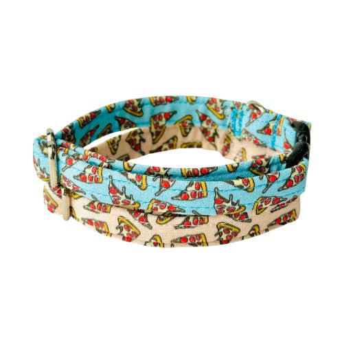 Pizza au pepperoni en colliers pour chat roses et bleus pour la vente par Fetch Mart