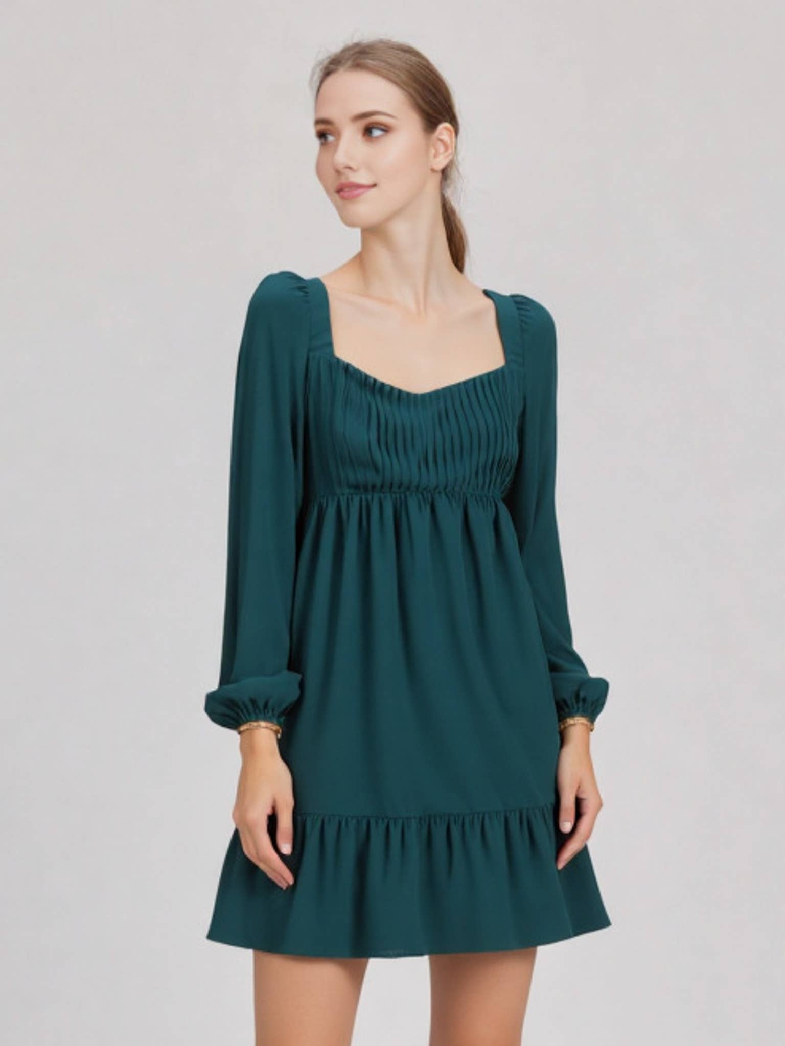 VERY J – Engroshandel Kjole - Dame – ND31020-buste plisseret rygløs feriefestminikjole10