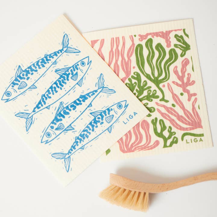 Öko-Spültuch - Makrele & Seetang für den Großhandel von LIGA