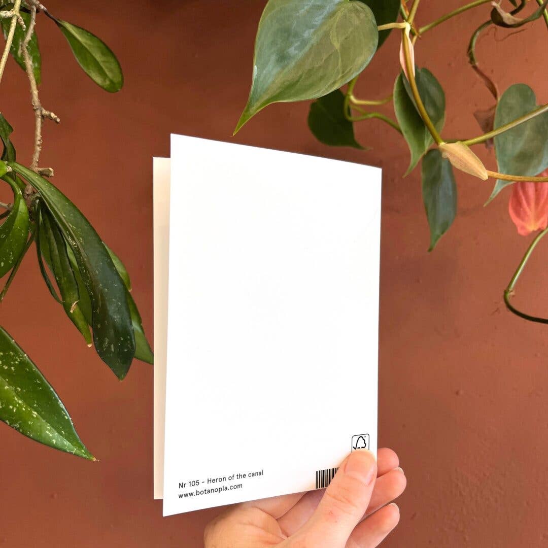 Botanopia - gifts , decor and cards for plant lovers – Großhandel Grußkarten für den Alltag – Reiher am Kanal | Alltags-Grußkarte | Niederländisch6