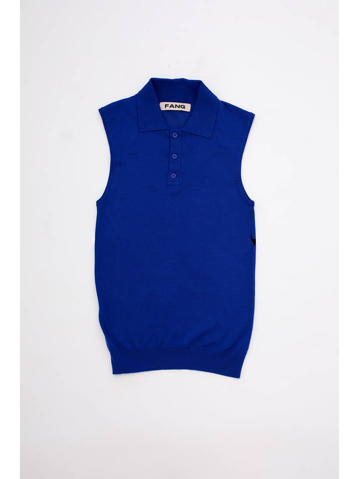Blue Polo Knit Tank for wholesale on Faire6