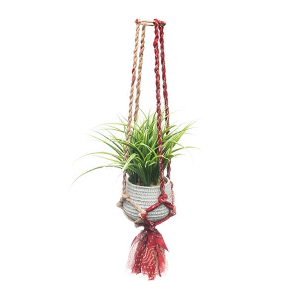 Matr Boomie Fair Trade - Wholesale Hanging Planter - Macrame Plant Hanger - Assorted Upcycled Sari