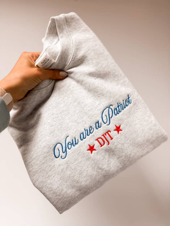 Embroidered Crewneck - You Are a Patriot DJT for wholesale by Johnson Livings LLC