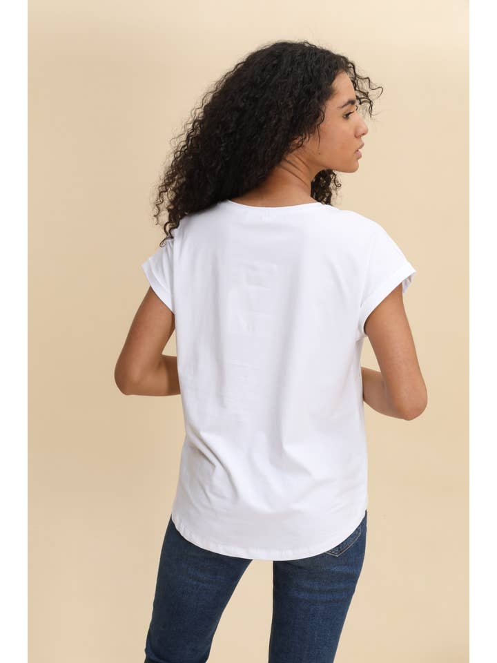 Attrait Paris - Venta al por mayor Camiseta serigrafiada - Mujer - Camiseta de algodón estampada con relieve visual find love5