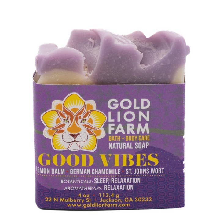 Good Vibes Bar Soap for wholesale by Gold Lion Farm
