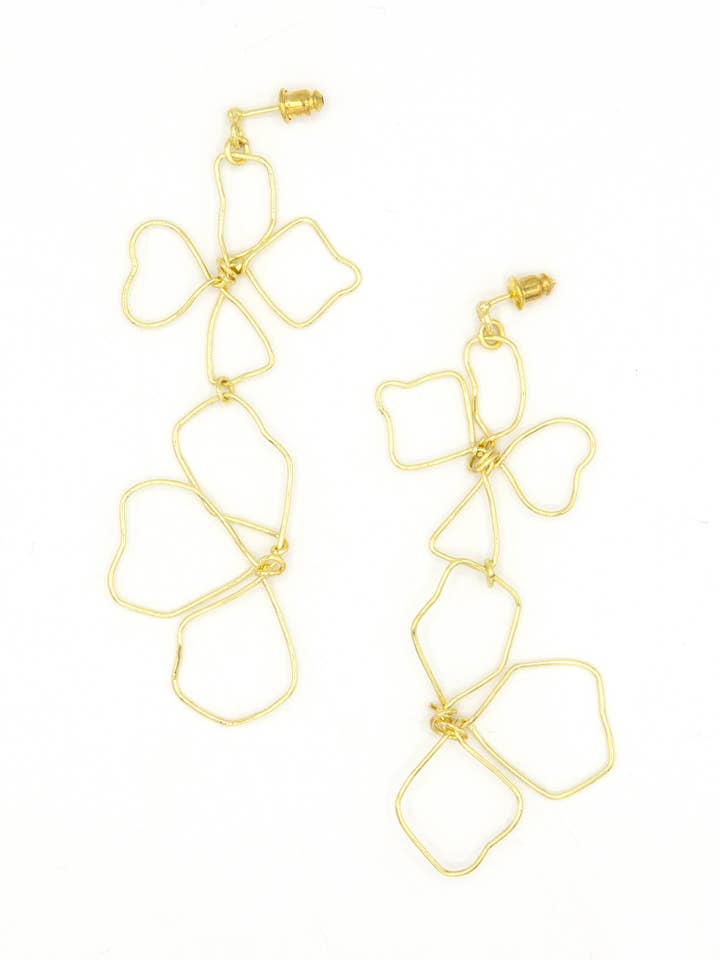 Continuous Line Art Earrings - Wildflower for wholesale by Fair Anita