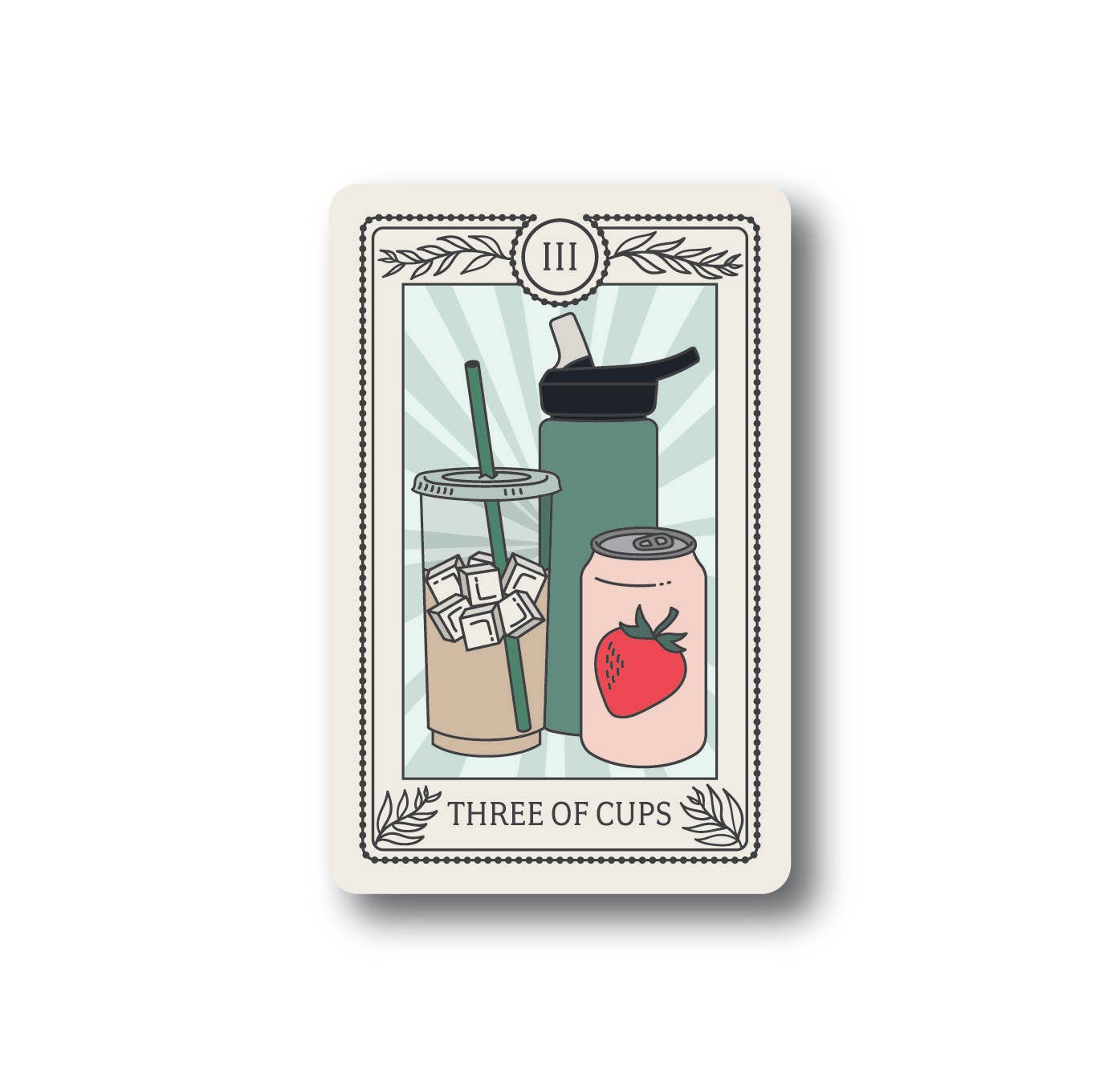 Wild North Co - Wholesale Sticker - Three Of Cups Tarot Card Sticker1