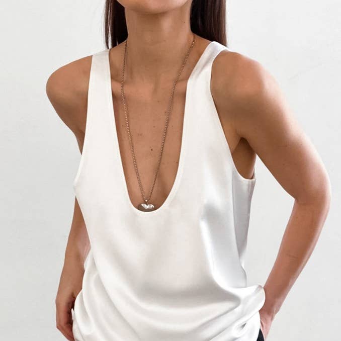 Rosa Clothing - Wholesale Tank Top - Women's - Satin U-Neck Versatile Tank Top5