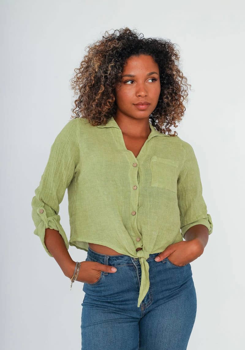 LINEN & COTTON HOUSE – Großhandel Bluse – Damen – Leinenweste 3025 MY VEST37