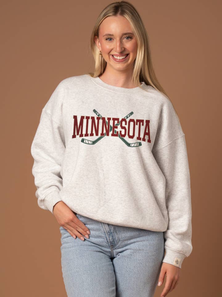 Minnesota Hockey Classic Stick Crew for wholesale by Fan Girl Clothing
