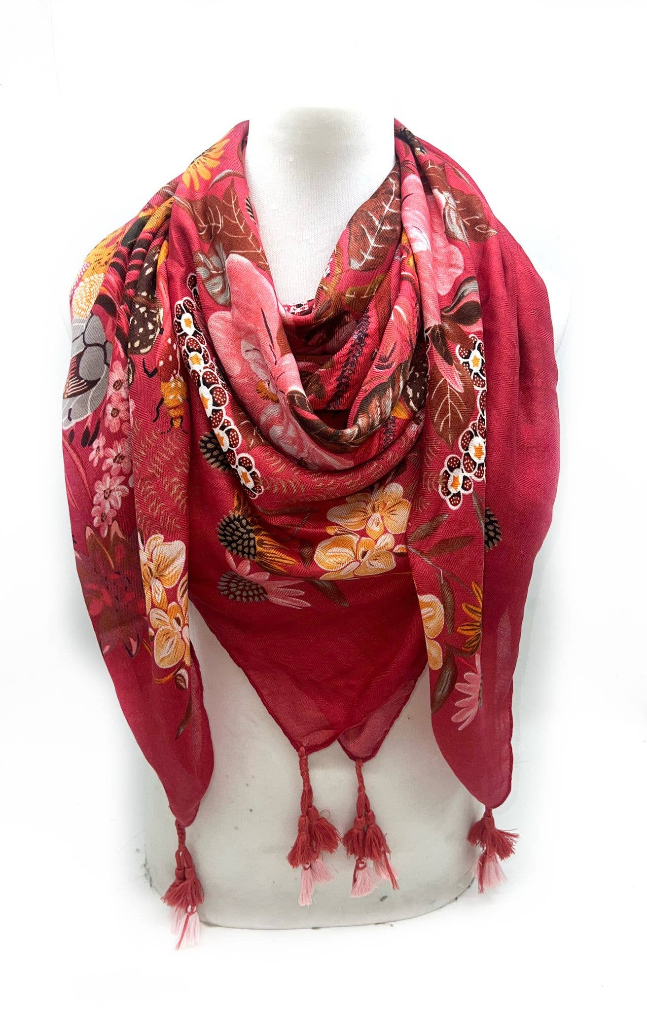 LINETA – Großhandel Schal – Damen – JZ-365-A1 Großes quadratisches Tuch mit Quaste1