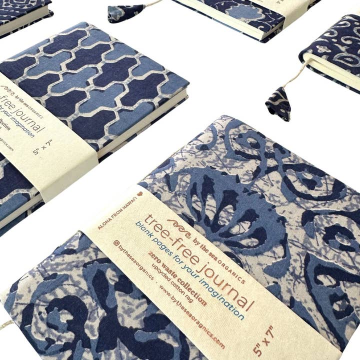 By The Sea Organics - Wholesale Journal/Diary - COTTON JOURNAL INDIGO COLLECTION - 5" x 7"4