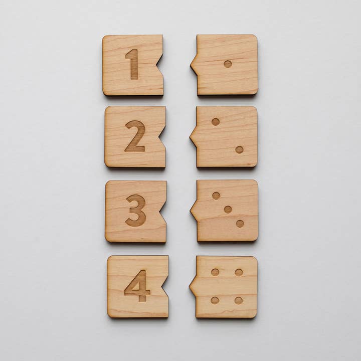 Gladfolk - Wholesale Puzzle - Kids - Wooden Number Match Puzzle • Modern Domino Style Kids Game