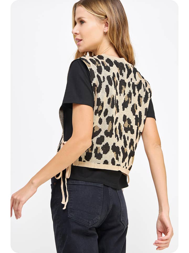 Strut & Bolt - Vente Chemisier – femme - T-shirt en tricot contrasté en tricot léopard12