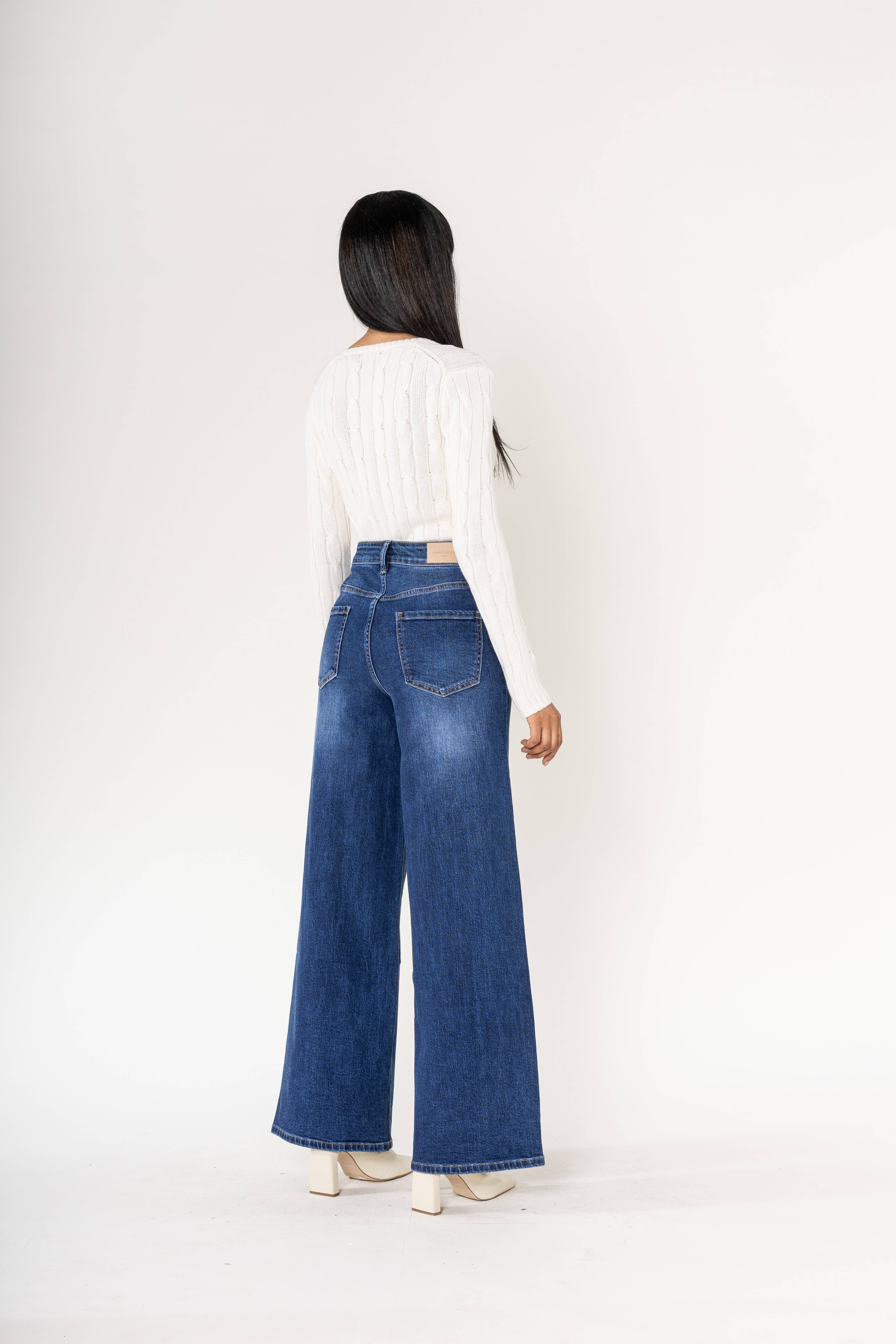 Nina Carter - Vente Jean – femme - Nina Carter super WIDE LEG taille haute stretch YY30035