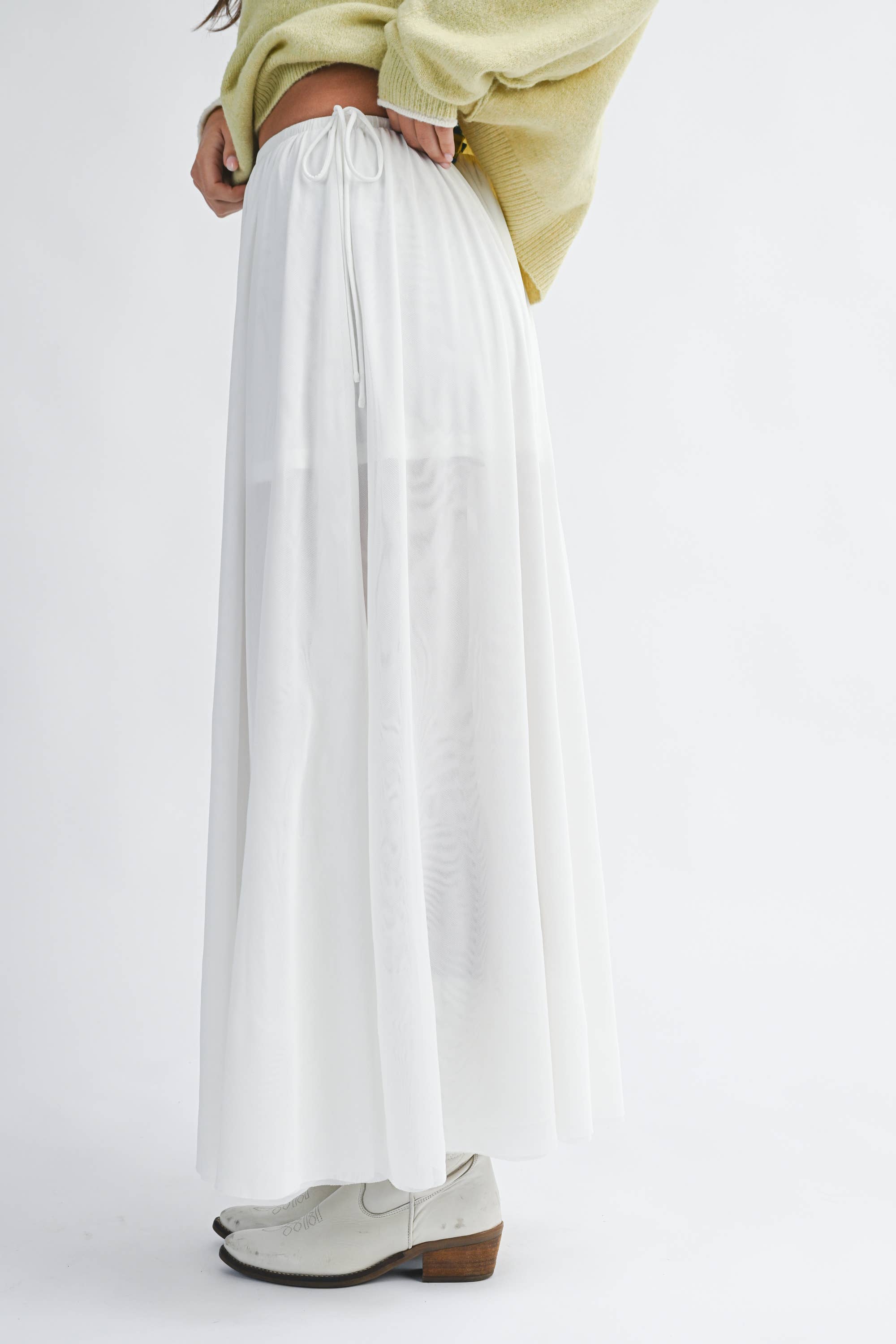 AEMI + CO - Wholesale Skirt - Women's - 7185GK Flowy Mesh Maxi Skirt16