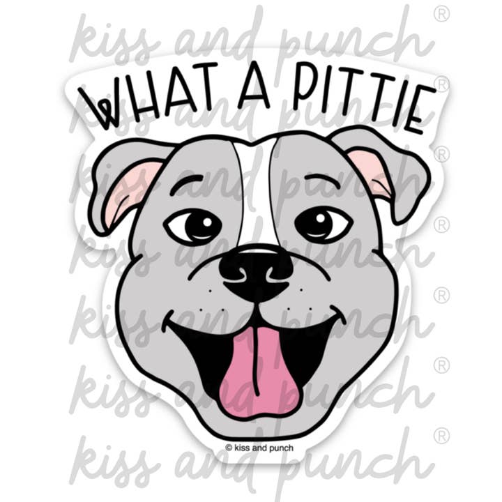 Autocolante de Vinil Recortado de 3 Polegadas "Que Fofura de Pitbull" por atacado de Kiss and Punch