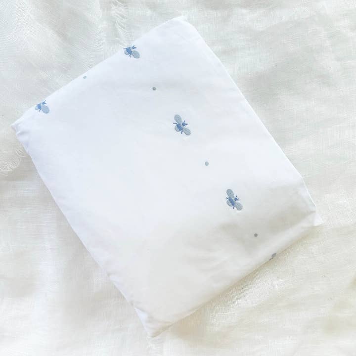 Baby Bee Crib Bedding | 100% Cotton Baby Bedding | Fitted Sheet Blue for wholesale by Gordonsbury