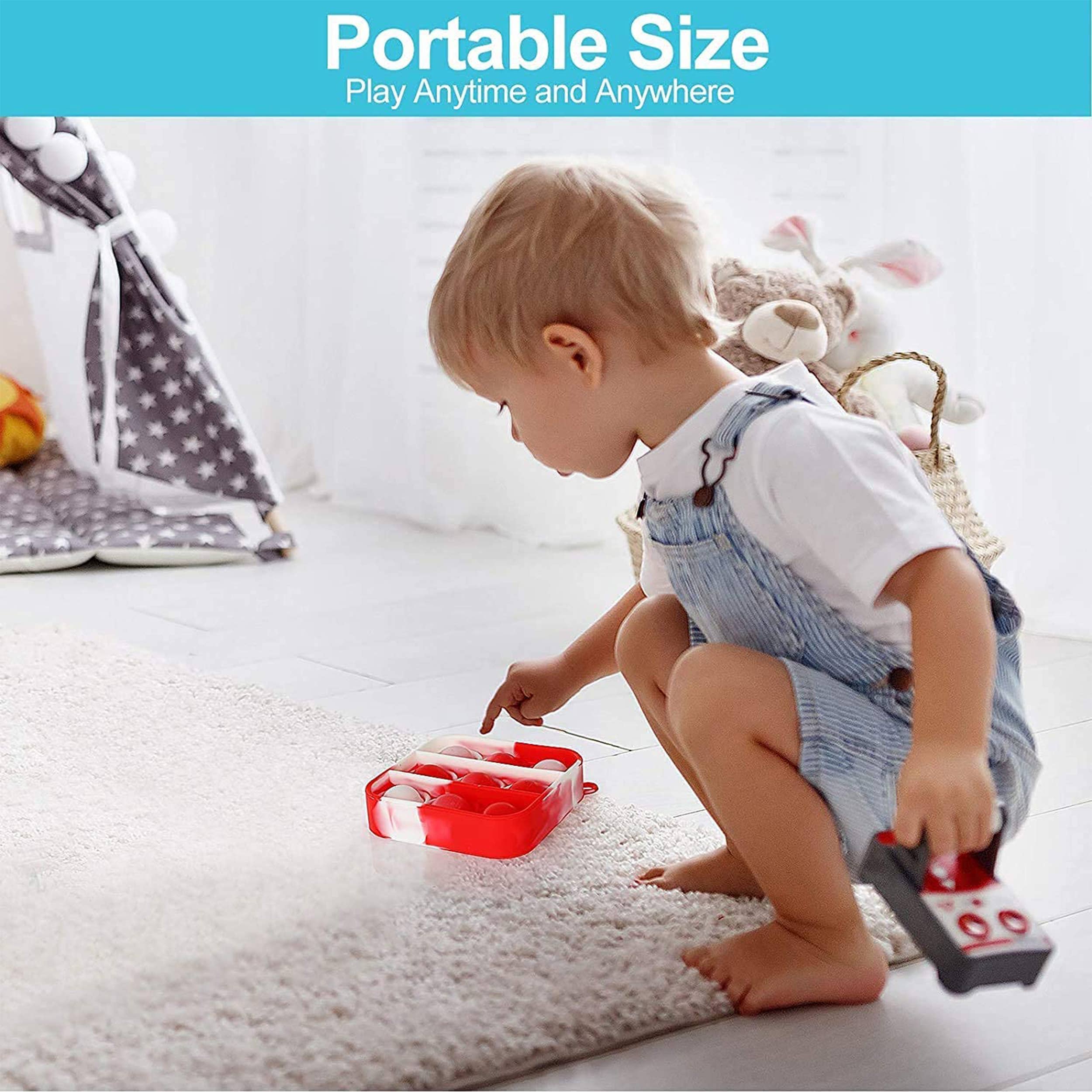 JSBlueRidge Toys - Wholesale Fidget Toy - Kids - Mini Square Pop Keychain Fidget Kids Toy- Assorted8