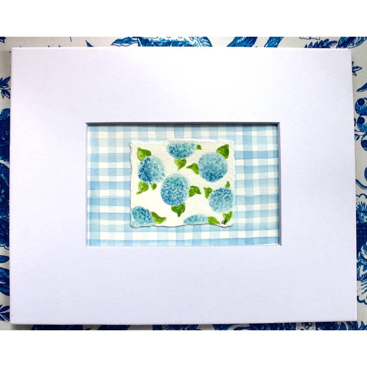 Original Blue Hydrangeas Watercolor Painting for wholesale by Courtney Foley