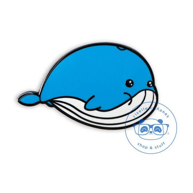 Dreamy Whale Chubs Enamel Pin for wholesale by Hello Riselle | Art + Shop