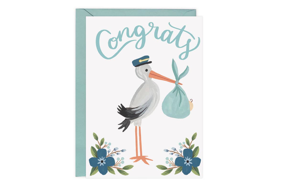 LoveLight Paper - Wholesale Baby Card - Stork Congrats - Card1