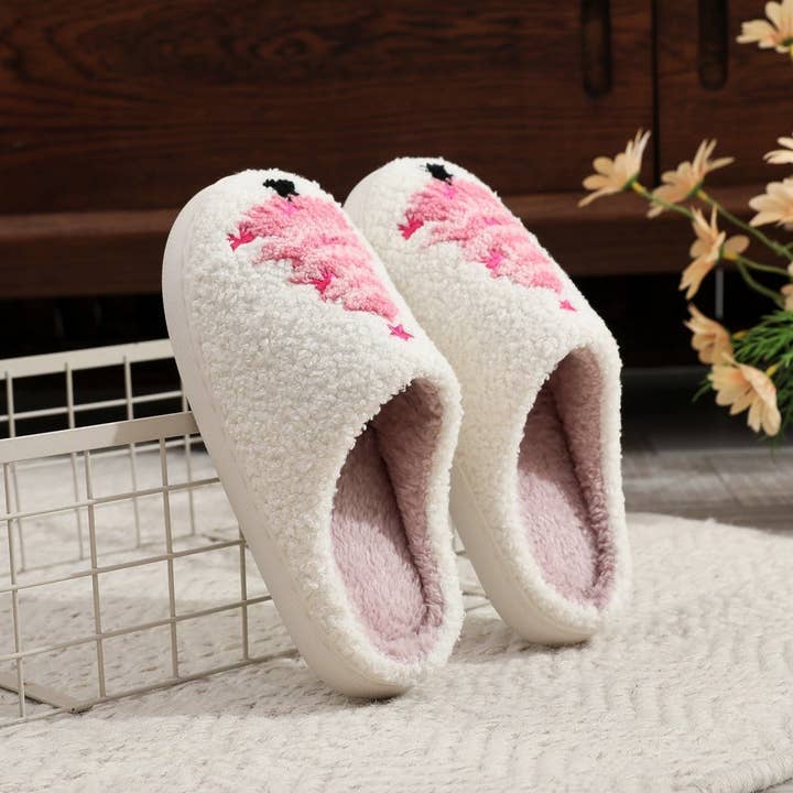 Comely Fashion - Wholesale Slippers - Women's - Pink Christmas Tree Plush Home Slippers1