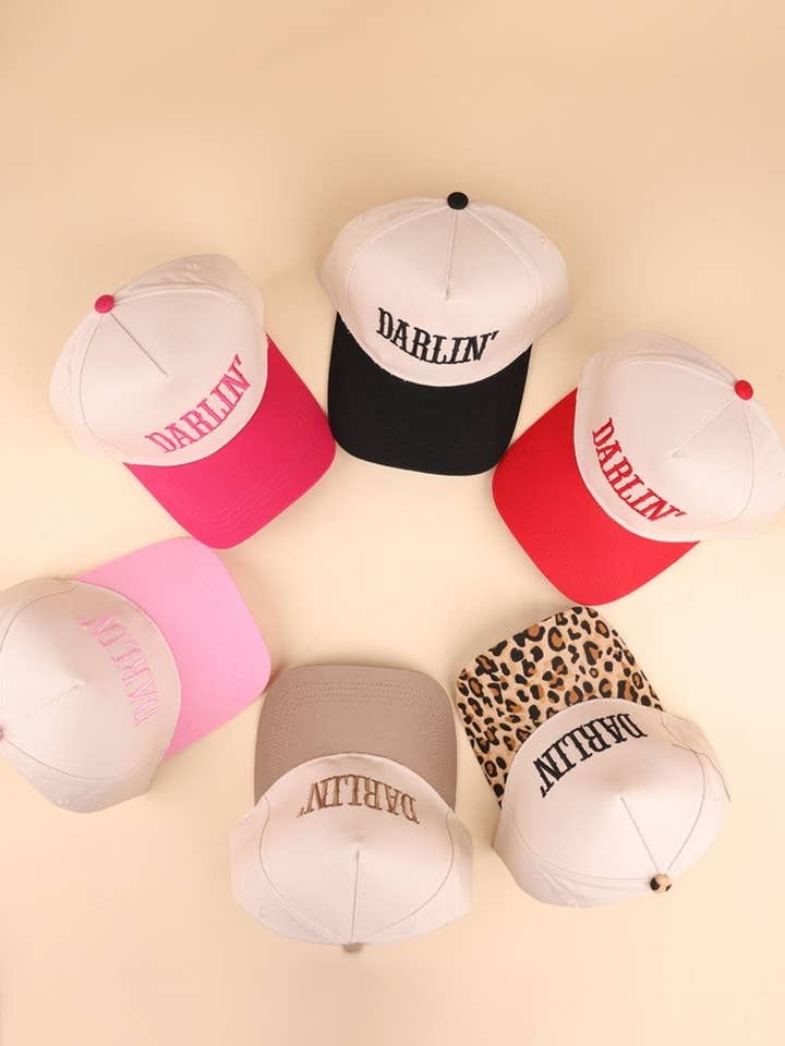 ,,....SI-27769 Darlin' Embroidered Two Tone Canvas Cotton Cap 0611 for wholesale by 42POPS