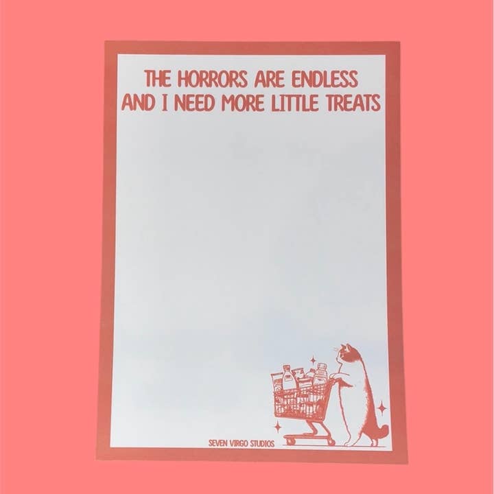 Funny Grocery List Notepad, Little Treats Memo Pad for List for wholesale by Seven Virgo Studios
