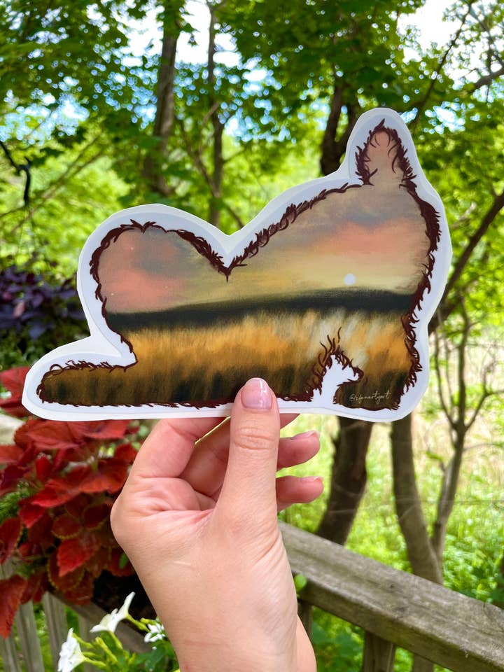 Handsketched Watercolor and Ink Wheaten Terrier Vinyl Decal for wholesale by S.Fenerty Art