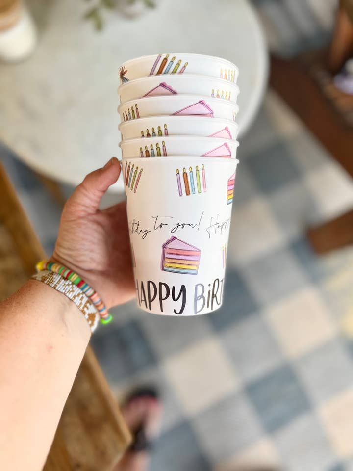 Happy Birthday Reusable Party Cups for wholesale by Happy By Rachel, LLC