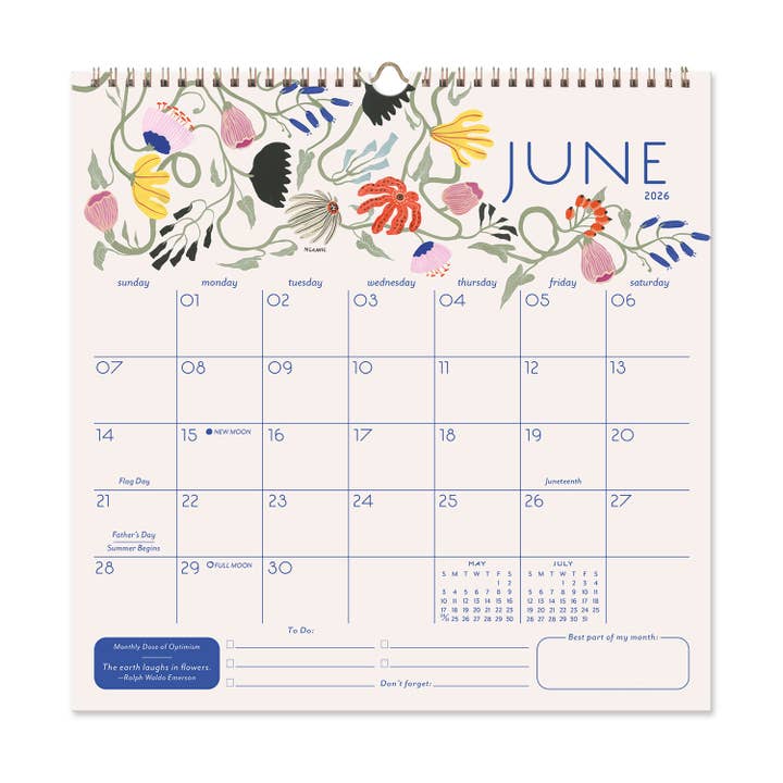 Seedlings - Wholesale Calendar - 2026 Seedlings Garden Party 12 Month Classic Grid Calendar6