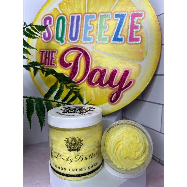 Lemon Creme Cake Whipped Body Butter for wholesale by Heir Soapery