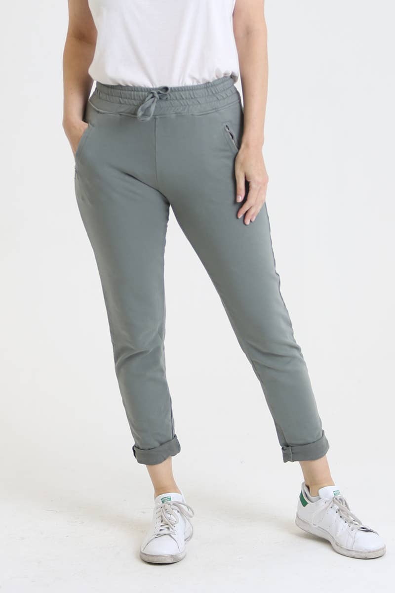Nostalgia - Wholesale Lounge Sweatpants/Joggers - Women's - NP746-ASIS PULL ON TIE FRONT ZIPPER POCKET FRENCH TERRY JOGG62