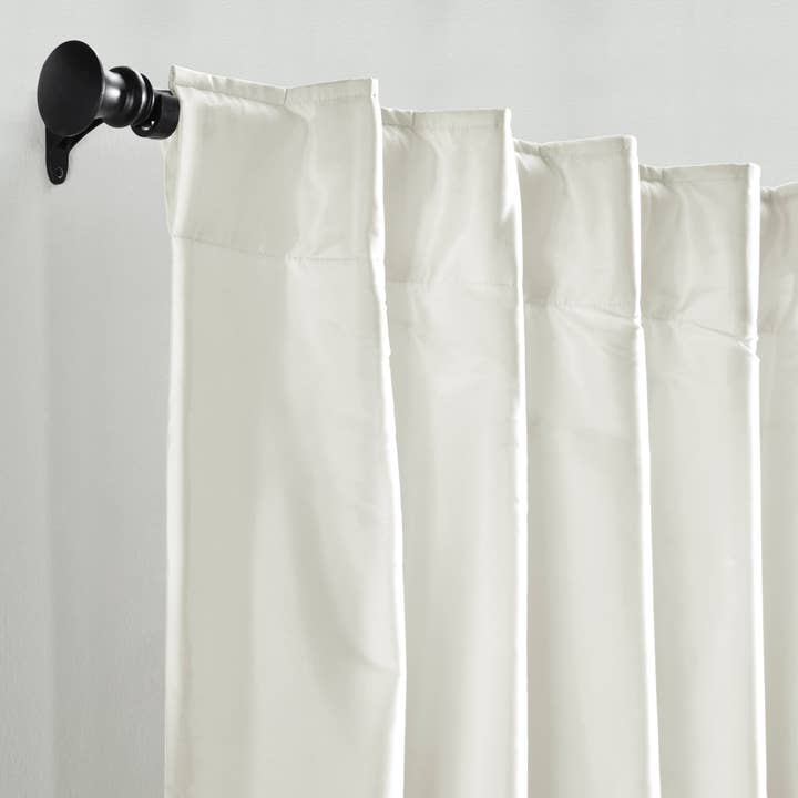 Valencia Solid Faux Silk Taffeta, Curtain, Ivory for wholesale on Faire1