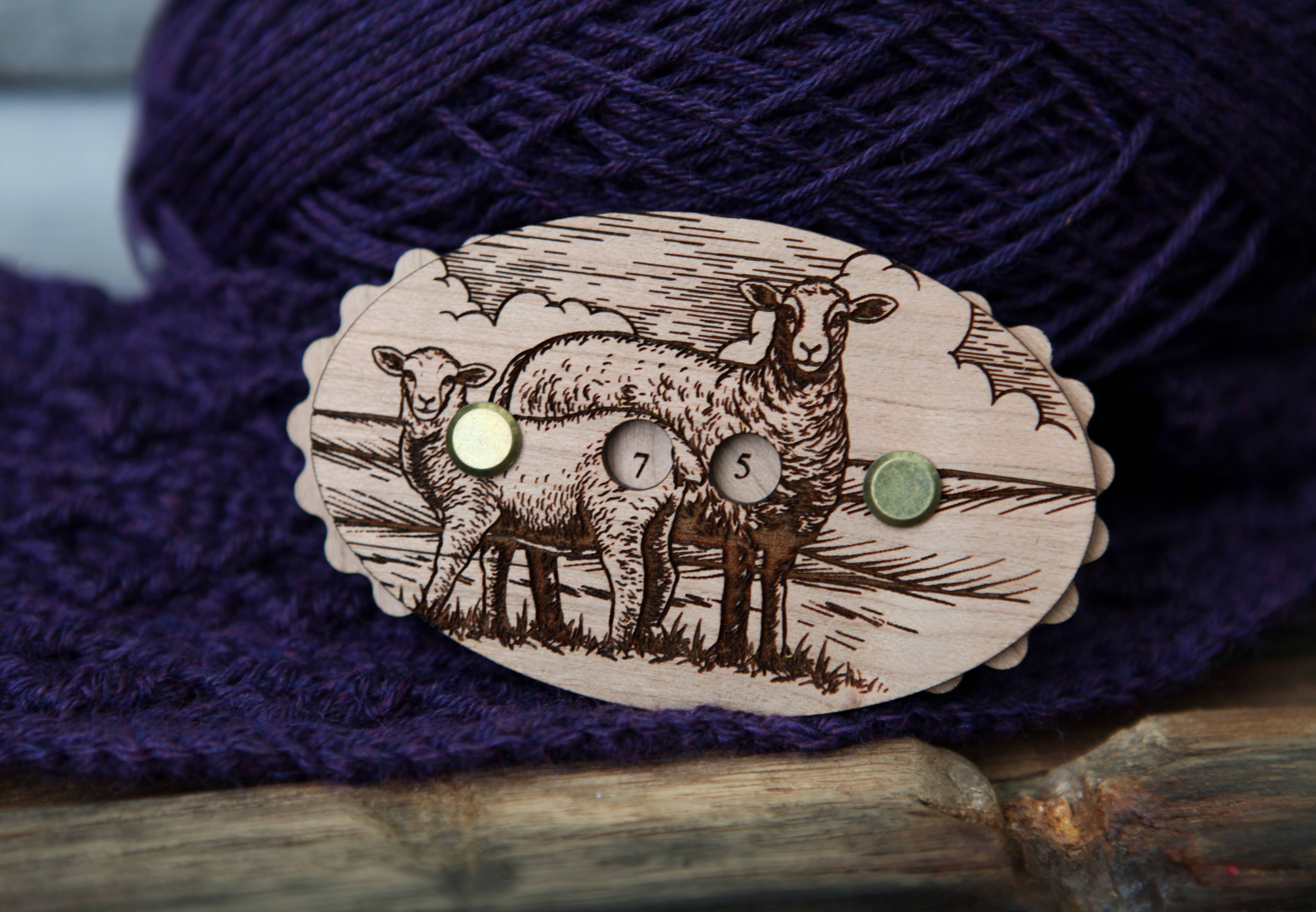 Sunrise Grove - Wholesale Knitting/Crochet Supplies - Sheep Cherry Wood Knitting Row Counter9