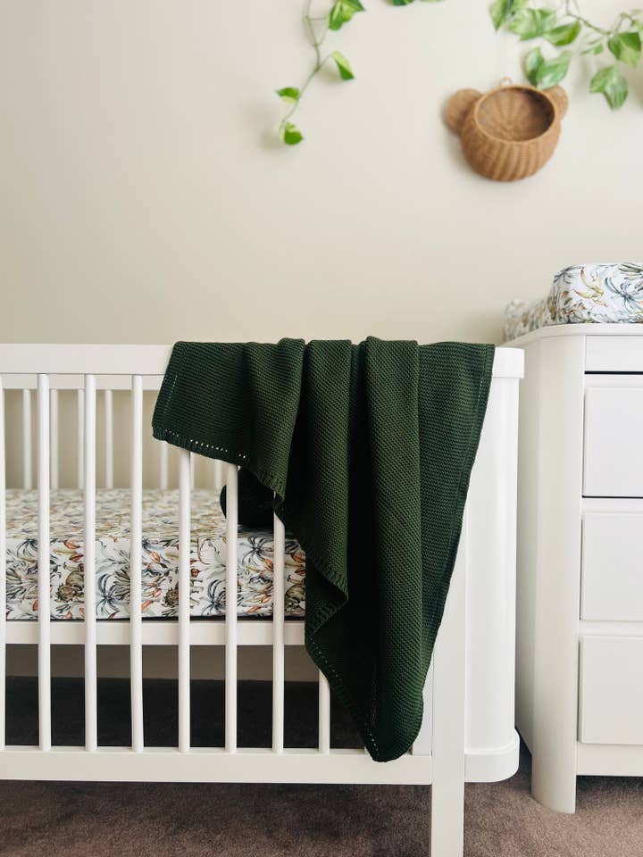 Mini & Me - Wholesale Bedding Blanket - Kids & Baby - Mini & Me Cable Baby Blanket Forest Green