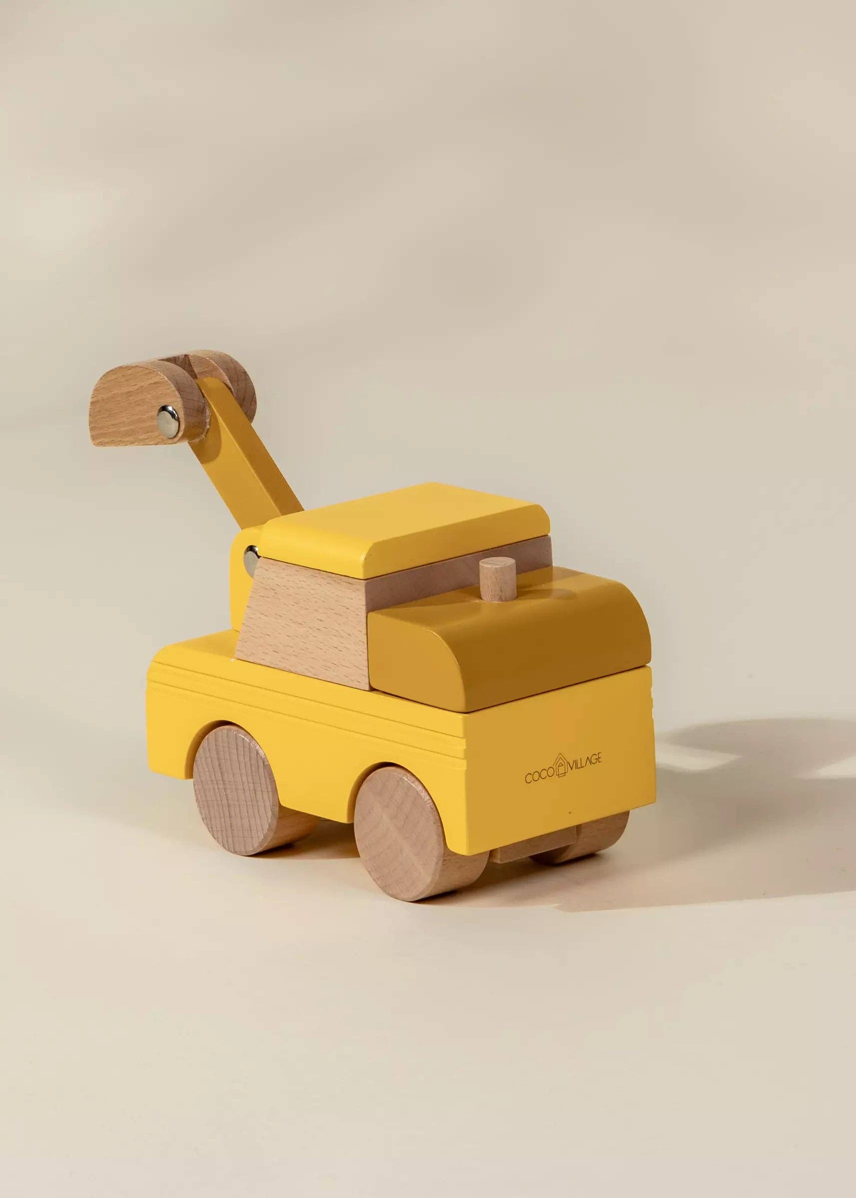 Coco Village - Wholesale Toy Car/Truck - Kids - Wooden Construction Vehicle - Excavator2