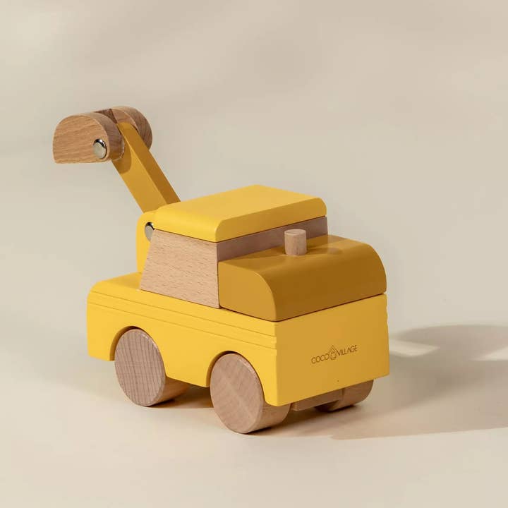 Coco Village - Wholesale Toy Car/Truck - Kids - Wooden Construction Vehicle - Excavator2
