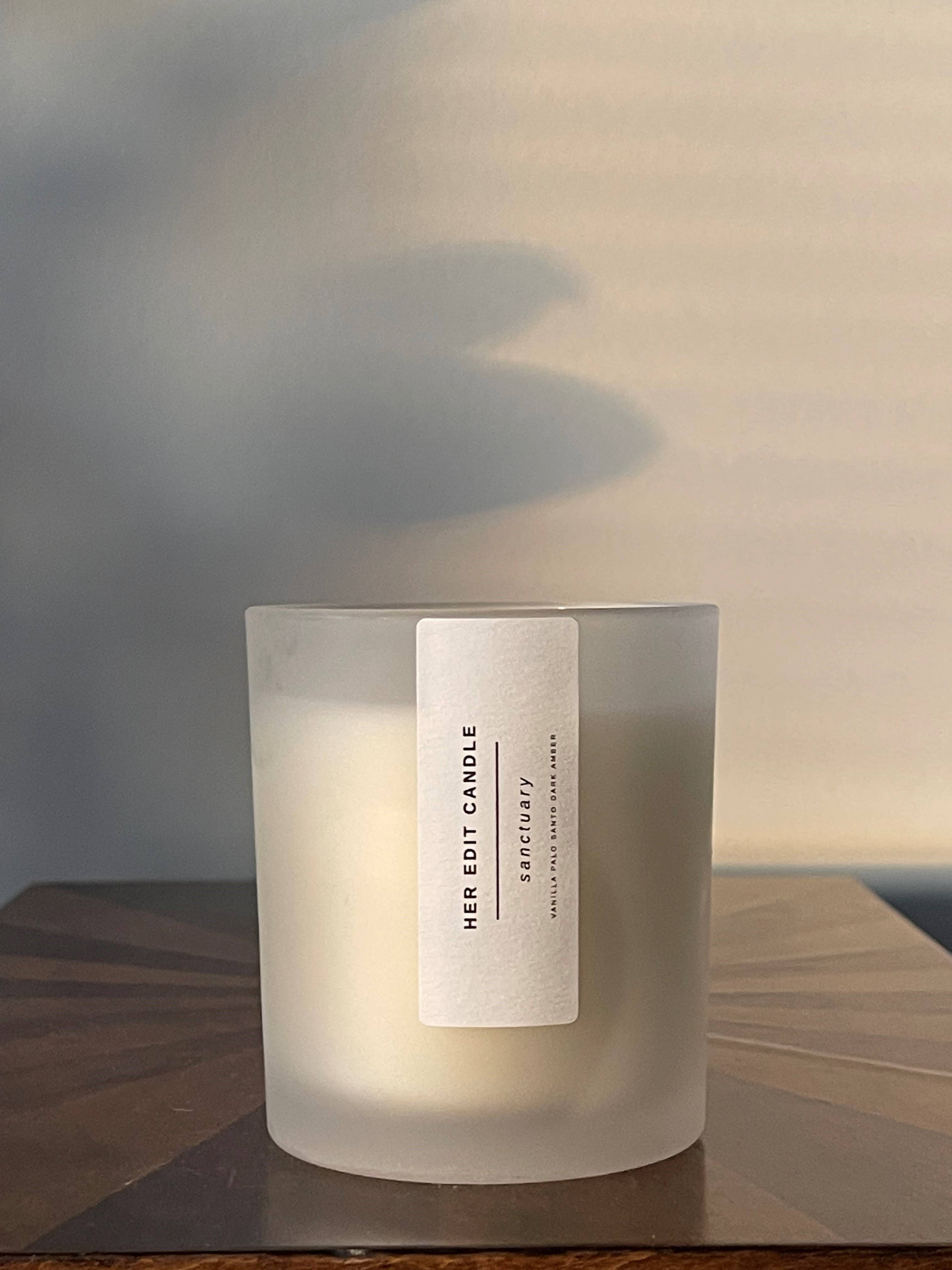 Her Edit Candle - Wholesale Jar/Filled Candle - Sanctuary Candle- Sandalwood, Palo Santo & Vanilla