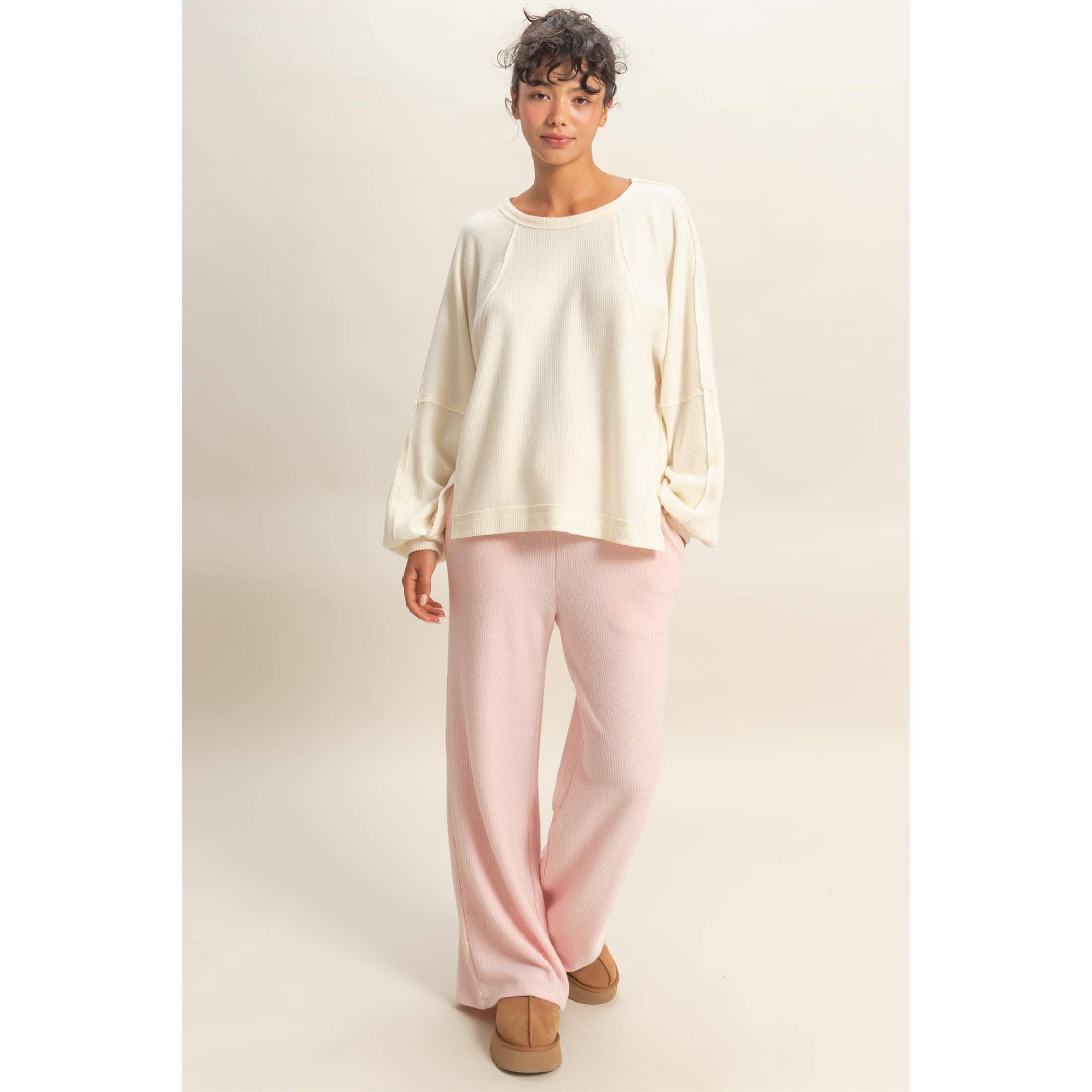 HYFVE - Vente Haut en maille – femme - Haut décontracté à manches longues en maille gaufrée brossée8