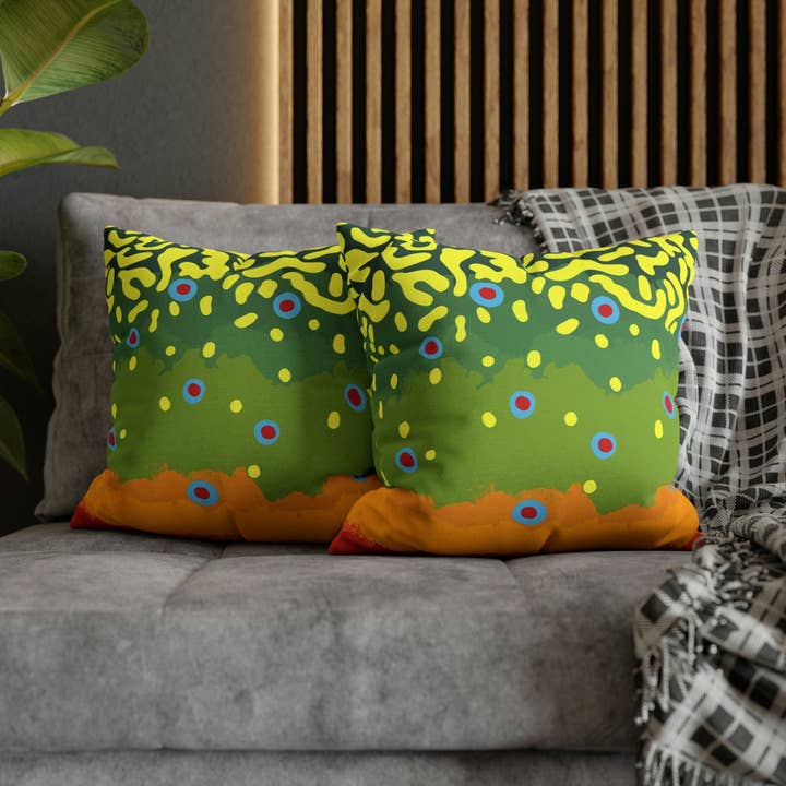Fly Fish Wyoming - Wholesale Throw/Decorative Pillow - Brook Trout Pillow4
