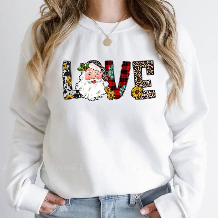 Santa Claus Love Christmas Sweatshirt, Santa Christmas Shirt for wholesale by ShopLukeGifts