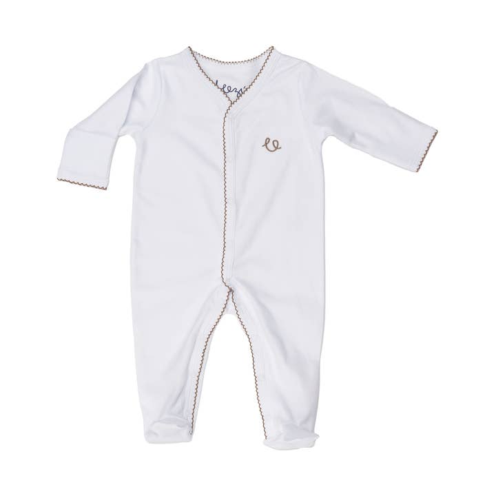 Taupe Stitch Footie for wholesale by Beezu Baby