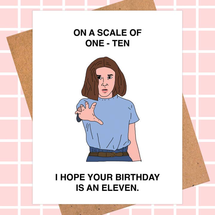 Eleven, Stranger Things Birthday Card | Pop Culture Card for wholesale by Pop Hot Cards