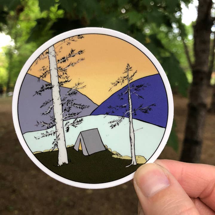 Camping at the Lake Sticker for wholesale by Roam Wild Designs