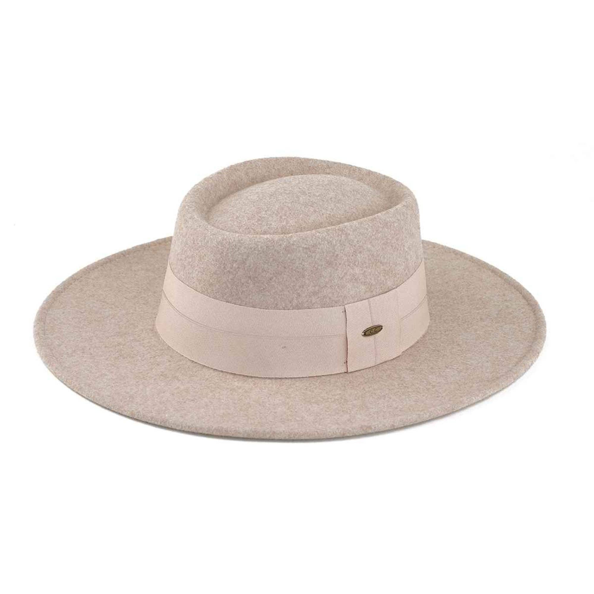 MiMi Wholesale - Vente Chapeau en feutre - femme - Chapeau Panama en feutre WF9 Stella avec large bande4